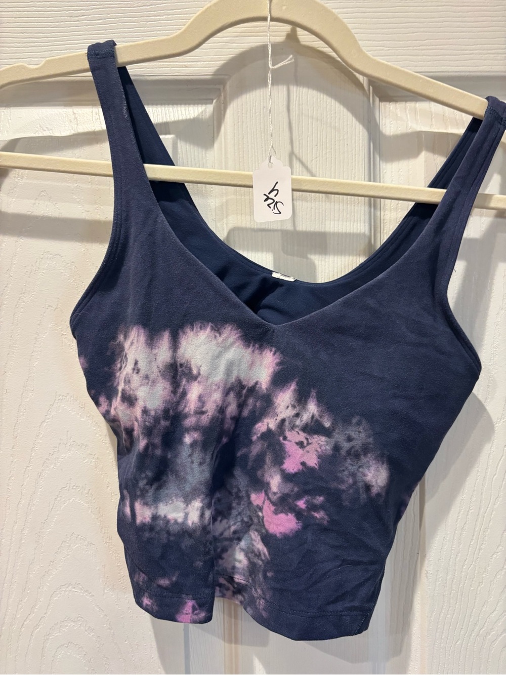 lululemon athletica Navy Tie-Dye V-Neck Tank with Pink Accents